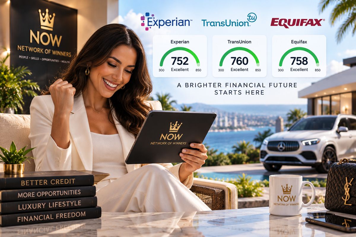 A member reviewing her credit scores across all three major bureaus