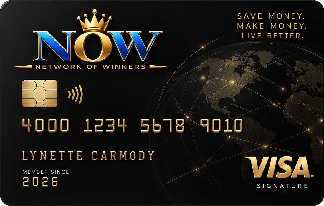 The NOW Card in black and gold